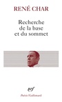 Couverture du livre Recherche de la base et du sommet - CHAR RENE - 9782070319183