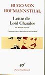 Couverture du livre Lettre de lord chandos et autres textes - HOFMANNSTHAL HUGO VON - 9782070327195