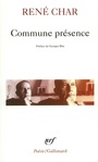 Couverture du livre Commune presence - CHAR RENE - 9782070407392