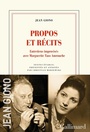 Couverture du livre Propos et récits: entretiens improvisés avec Marguerite Taos - GIONO JEAN - 9782072915376