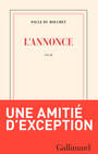 Couverture du livre L'annonce - DU BOUCHET PAULE - 9782072966439