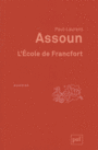 Couverture du livre École de Francfort (L') - ASSOUN PAUL-LAURENT - 9782130633853