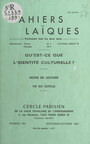 Couverture du livre Qu'est-ce que l'identité culturelle ? - Abou Sélim - 9782307161875