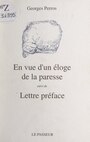 Couverture du livre En vue d'un éloge de la paresse - PERROS GEORGES - 9782402299442