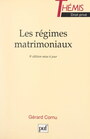 Couverture du livre Les régimes matrimoniaux - Cornu Gérard - 9782705926526