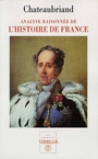Couverture du livre Analyse raisonnee de l'histoire de france - CHATEAUBRIAND FRANCOIS-RENE DE - 9782710308560
