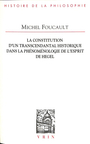 Couverture du livre Constitution d'un transcendantal historique dans La - FOUCAULT MICHEL - 9782711631674
