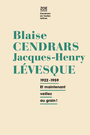 Couverture du livre Blaise Cendrars - Jacques-Henry Levesque - CENDRARS BLAISE - 9782889274628