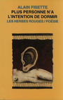 Couverture du livre Plus personne n'a l'intention de dormir - FISETTE ALAIN - 9782894190937
