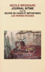 Couverture du livre Journal intime suivi de chair et metonymies - BROSSARD NICOLE - 9782894191361