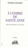 Couverture du livre A l'ombre de sainte-anne - DEMERS PIERRE - 9782895830849