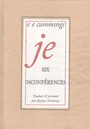 Couverture du livre Je : six inconferences - CUMMINGS E. E. - 9782905471291