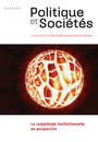Couverture du livre Politique et Sociétés. Vol. 36 No. 3,  2017 - Langlois Marie-Dominik - 9782925058007