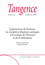 Couverture du livre Tangence. No. 116, 2018 - Boblet Marie-Hélène - 9782981510099