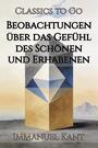 Couverture du livre Beobachtungen über das Gefühl des Schönen und Erhabenen - KANT IMMANUEL - 9783693551929