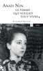 Couverture du livre Anaïs Nin : la femme qui voulait tout vivre - Barillé Elisabeth - 9782363084439